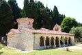 The byzantine Monastery in Zvernec. Narta lagoon. Vlore. Albania Royalty Free Stock Photo