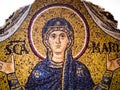 Byzantine mosaic on a gold background representing the Virgin Ma