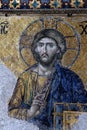 Byzantine Mosaic of Jesus Christ in Hagia Sophia Royalty Free Stock Photo