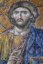 Byzantine Mosaic of Jesus Christ in Hagia Sophia Royalty Free Stock Photo