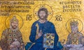 Byzantine mosaic of Jesus Christ on throne Royalty Free Stock Photo