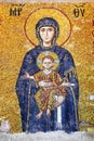 Byzantine mosaic of Mary in Hagia Sophia, Istanbul Royalty Free Stock Photo