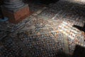 Byzantine mosaic pavement with geometric patterns in the Church of Santa Maria e San Donato in Murano Royalty Free Stock Photo