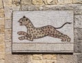 Byzantine mosaic representing a leopard running.