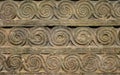 Byzantine ornament, pattern carved in old stone wall Royalty Free Stock Photo