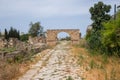 The Byzantine road. Al-Bass Tyre necropolis. Roman remains in Tyre. Tyre is an ancient Phoenician city. Tyre, Lebanon