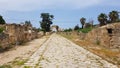 Byzantine road. Roman archaeological remains in Tyre. Tyre is an ancient Phoenician city. Tyre, Lebanon Royalty Free Stock Photo