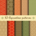 Byzantine seamless patterns set Royalty Free Stock Photo