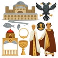 Byzantium history symbols heraldry architecture and religion emperor Royalty Free Stock Photo