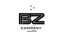 BZ black and white combination alphabet bold letter logo with dots. Joined template design for business and company