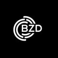 BZD letter logo design on black background. BZD creative initials letter logo concept. BZD letter design Royalty Free Stock Photo