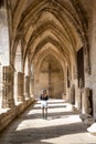 BÃÂ©ziers Cathedral or.CathÃÂ©drale Saint-Nazaire-et-Saint-Celse de BÃÂ©ziers, HÃÂ©rault, Occitanie, South France. Woman in a internal Royalty Free Stock Photo