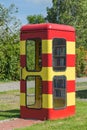 Pewsum - June 9th, 2018 - Small Library in a  telephone booth, Pewsum, Eastern Frisia, Germany Royalty Free Stock Photo