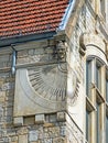 Sundial on the facade of the town hall of the city of BÃÂ¼ckeburg, Germany