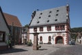 Central market  with town hall on a sunny summer day in the small town BÃÂ¼rgstadt in Bavaria Royalty Free Stock Photo