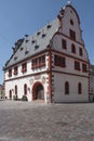 Central market  with town hall on a sunny summer day in the small town BÃÂ¼rgstadt in Bavaria Royalty Free Stock Photo