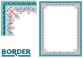 Old World Borders Vector - Tiled frame in plant leaves and flowers Framework Decorative Elegant style