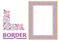 Old World Borders Vector - Tiled frame in plant leaves and flowers Framework Decorative Elegant style