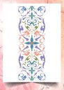 Arabic arabesque decorative texture Islamic ornamental colorful design detail of mosaic illustration geometric