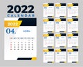 Calendar 2022 April Happy New Year Month Abstract Design