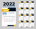 Calendar 2022 September Happy New Year Month Abstract Design