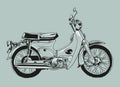 Hand drawn motorcycle C70classic vector illustration clip art,