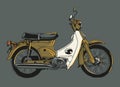 Hand drawn motorcycle classic colour