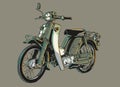 Hand drawn vintage motorcycle classic colour