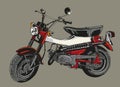 Hand drawn vintage motorcycle classic colour