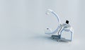 C arm real time x-ray machine in operation room on white background Royalty Free Stock Photo