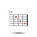 C6, Basic Guitar Chord Chart Icon Vector Template