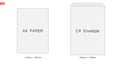 C4 blank mockup white letter paper envelope. Vector template of A4 C4, A5 C5, A3 C3 Royalty Free Stock Photo