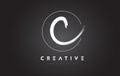 C Brush Letter Logo Design. Artistic Handwritten Letters Logo Co Royalty Free Stock Photo