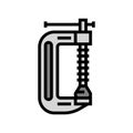 c clamp color icon vector illustration