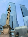 C. Columbus statue and Time Warner Center New York