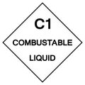 C1 Combustable Liquid Label Symbol Sign ,Vector Illustration, Isolate On White Background Label .EPS10 Royalty Free Stock Photo