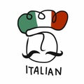 Italian chef hand drawing logo design vector Royalty Free Stock Photo