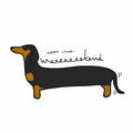 Have a long weekend dachshund cartoon vector illustration