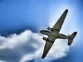 Old, twin engine piston aircraft Dakota during display in Goraszka in Poland.