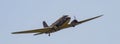 Old, twin engine piston aircraft Dakota during display in Goraszka in Poland.