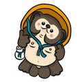 Japanese raccoon dog Tanuki cartoon vector