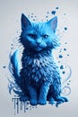 C\'est un animal magnifique de type chat bleu