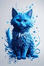 C\'est un animal magnifique de type chat bleu