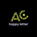 A and C etters water bubbles letter vector logo Royalty Free Stock Photo