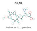 C9H11NO3 amino acid Tyrosine molecule