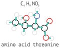 C4H9NO3 threonine amino acid molecule