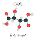 C4H6O6 tartaric acid molecule