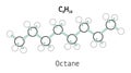 C8H18 octane molecule Royalty Free Stock Photo