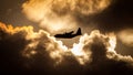 C130 Hercules aircraft sunset Royalty Free Stock Photo