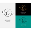 C initial handwriting and signature logo beauty template